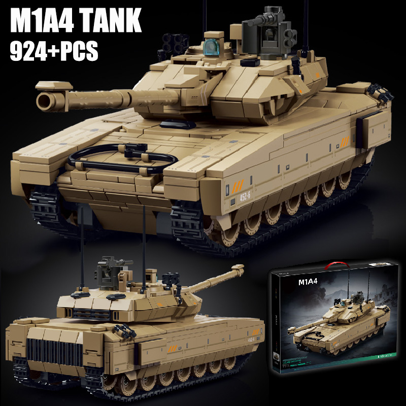 Lego Compatible Military Tank - Wojskowy zestaw klocków konstrukcyjnych 924 elementy